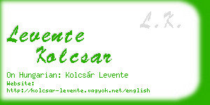 levente kolcsar business card