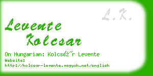 levente kolcsar business card